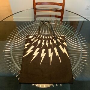 Neil Barrett Fair-Isle thunderbolt tote